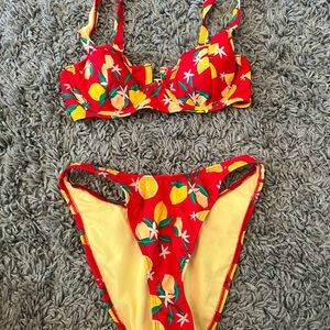 Swimwear Set with Fruit Print